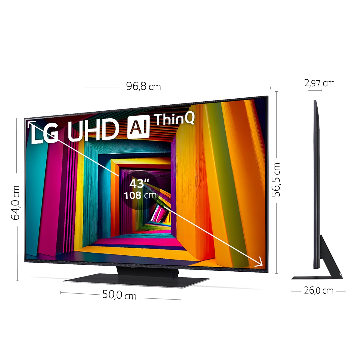 TV LED 108cm (43") LG 43UT91006LA UHD 4K con Smart TV WebOS24 Negro / Azul-2