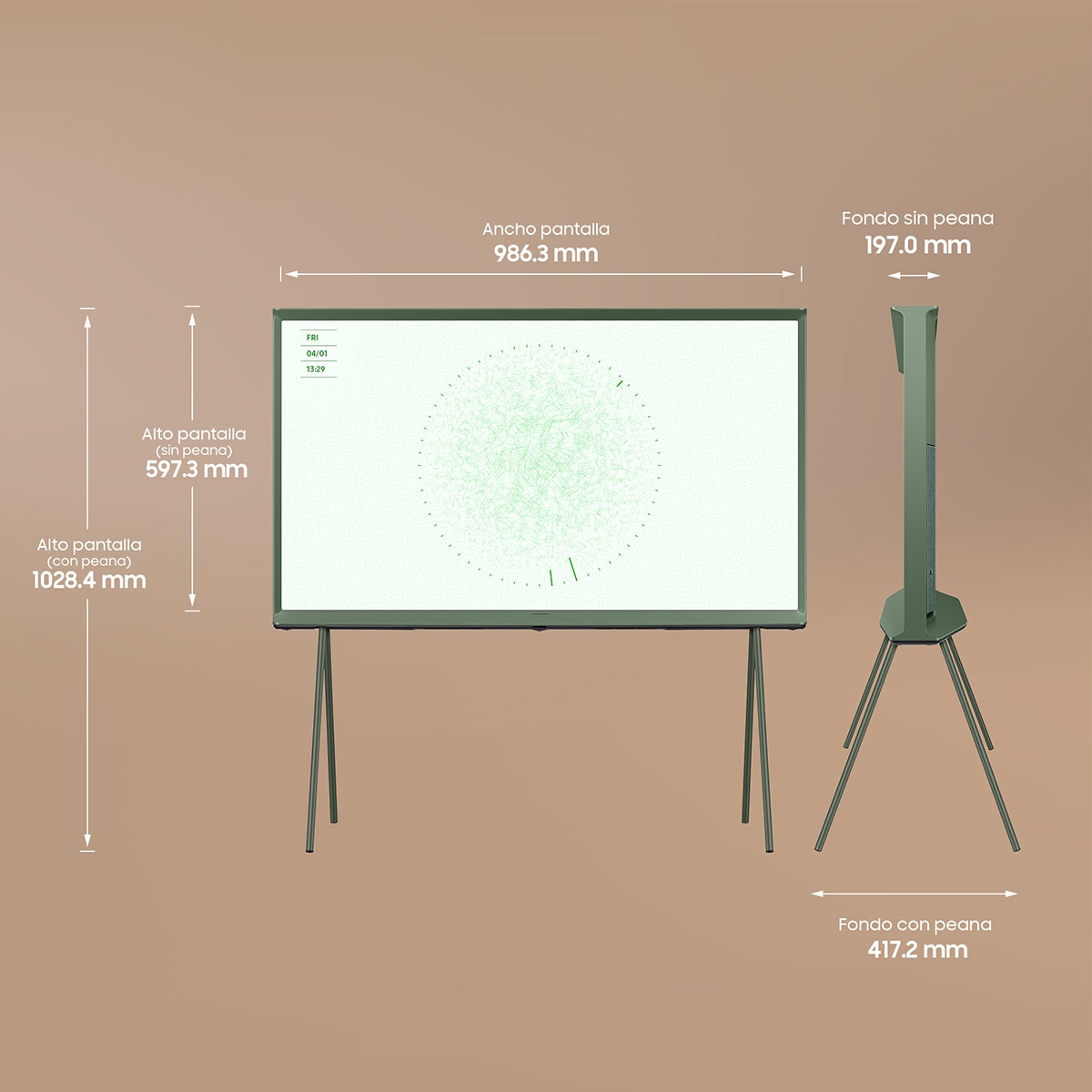 TV QLED 108 cm (43") Samsung The Serif TQ43LS01DB UHD 4K Display Mate, Smart TV Verde Bosque-3