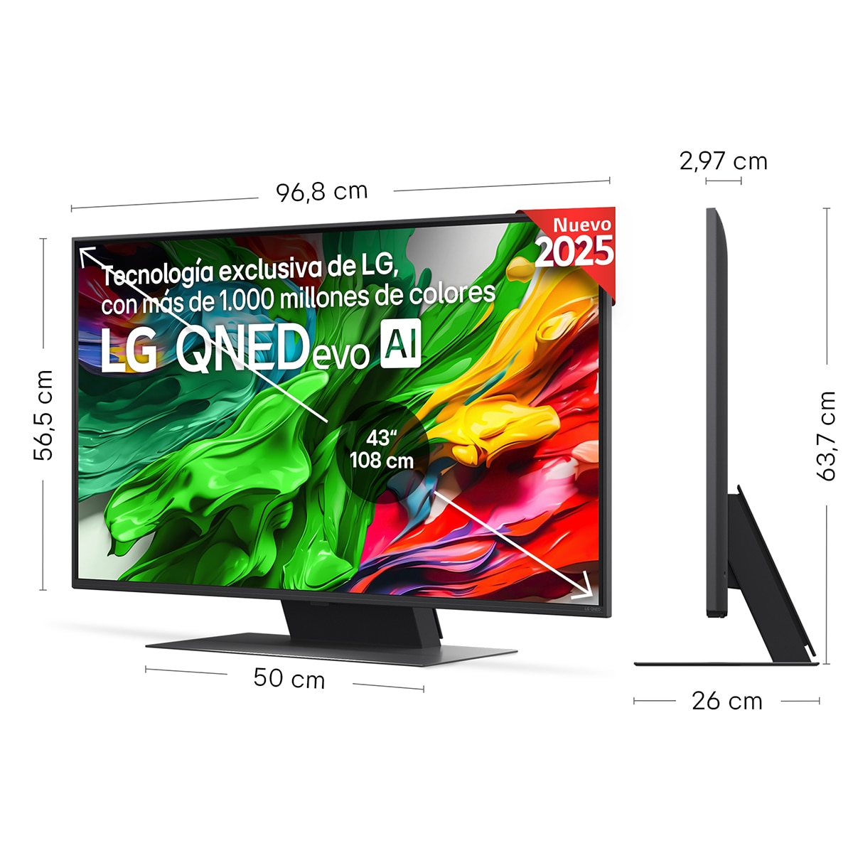 TV QNED evo MiniLED AI 108cm (43") LG 43QNED86A6C, 4K Smart TV Negro-2