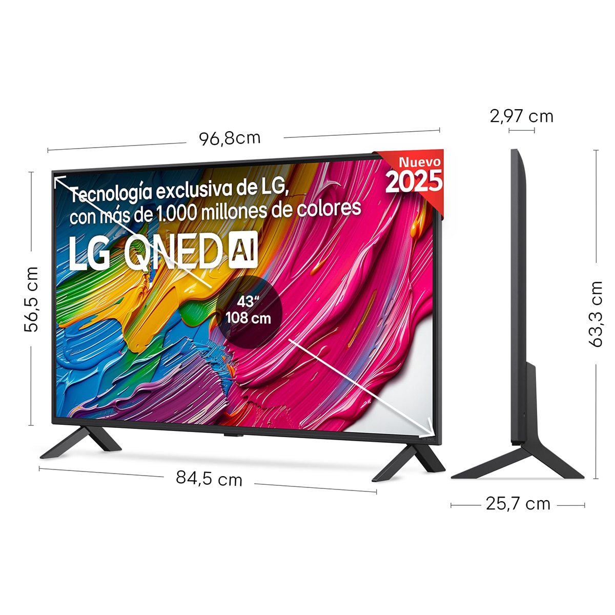 TV QNED AI 108cm (43") LG 43QNED80A6A, 4K Smart TV Negro-2