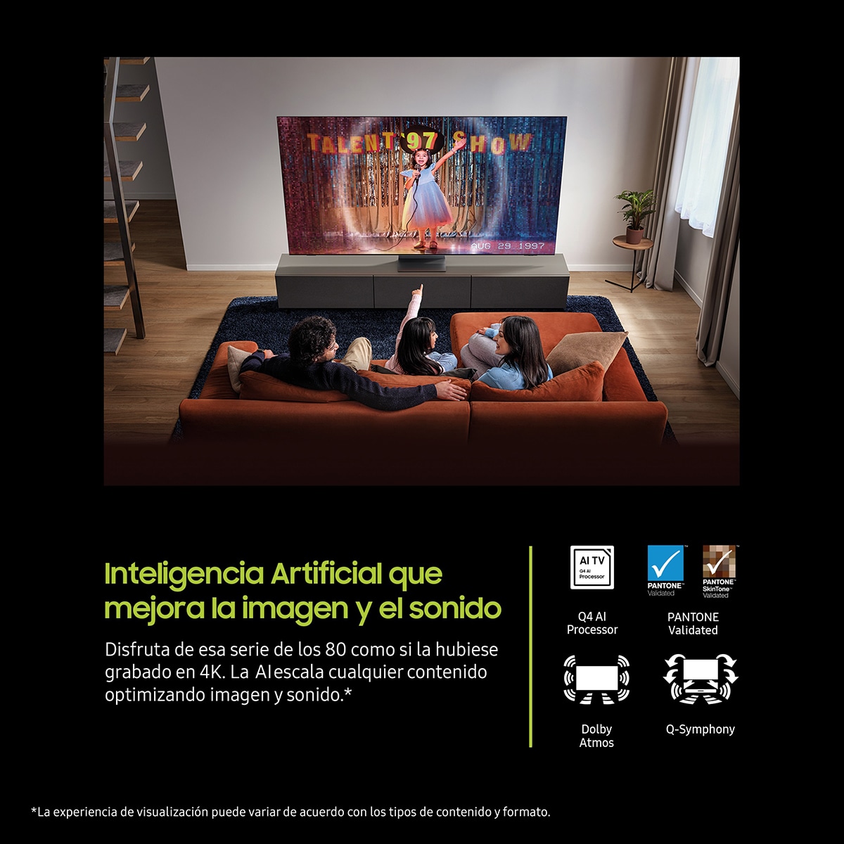 TV QLED 108cm (43") Samsung TQ43Q7FAAUXXC 4K Vision AI Quantum dot Smart TV Negro-3