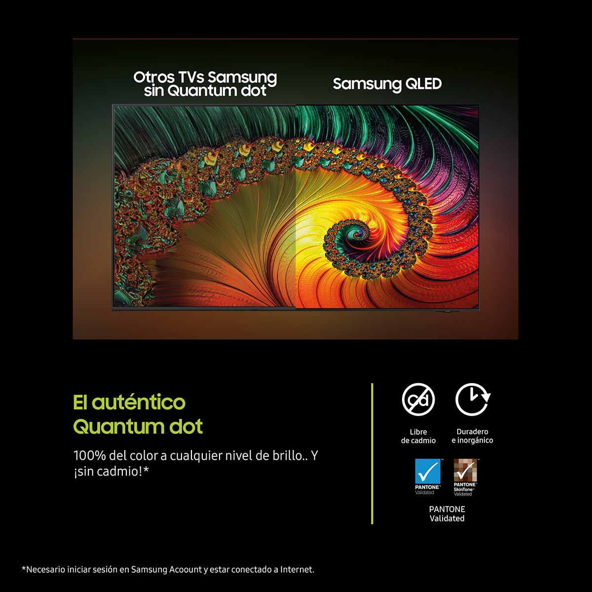 TV QLED 108cm (43") Samsung TQ43Q7FAAUXXC 4K Vision AI Quantum dot Smart TV Negro-5