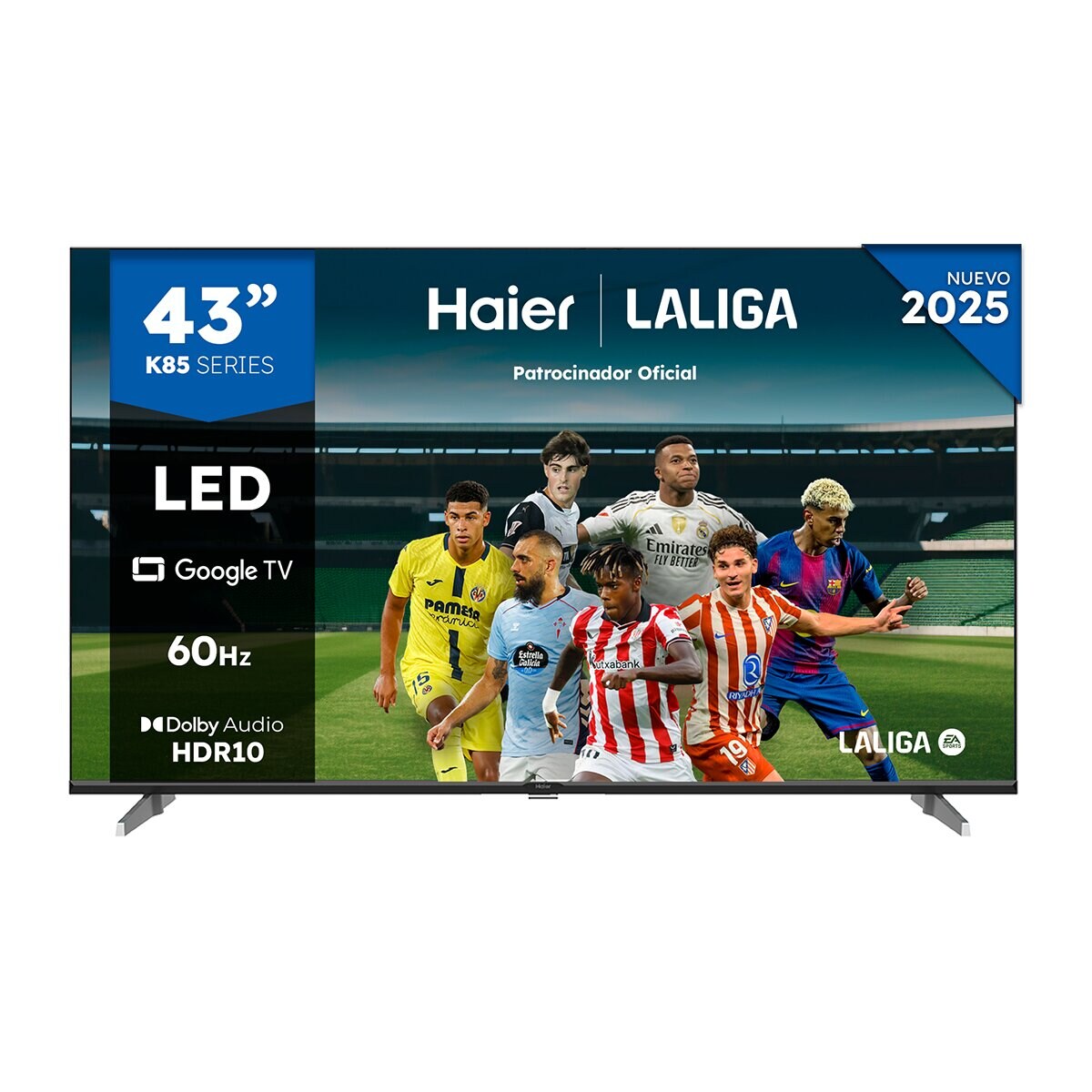 TV LED 108 cm (43") Haier H43K85FUX UHD, Smart Google TV, HDR10, Dolby Audio Negro-1