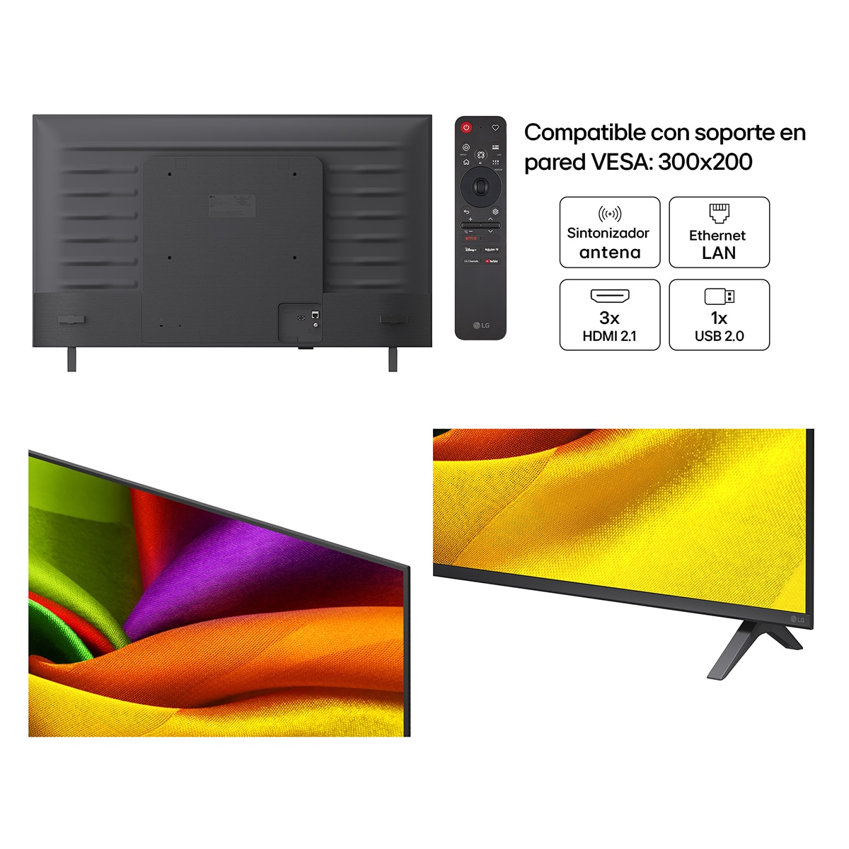 Smart TV LG NANO 4K UHD AI NU90 108 cm (43") 43NU900B6LA 4K 2026 Gris oscuro / Negro-3