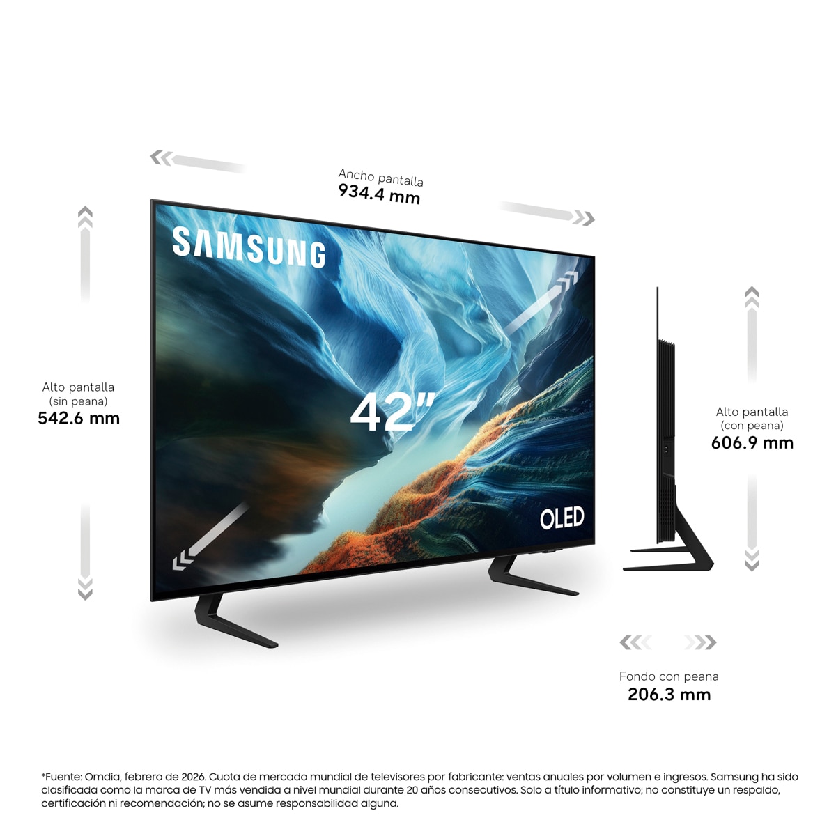 TV OLED 106cm (42") Samsung TQ42S93HAEXXC 4K Smart TV SIN reflejos con Vision AI. 165Hz Ultimate Gaming Pack Negro-2