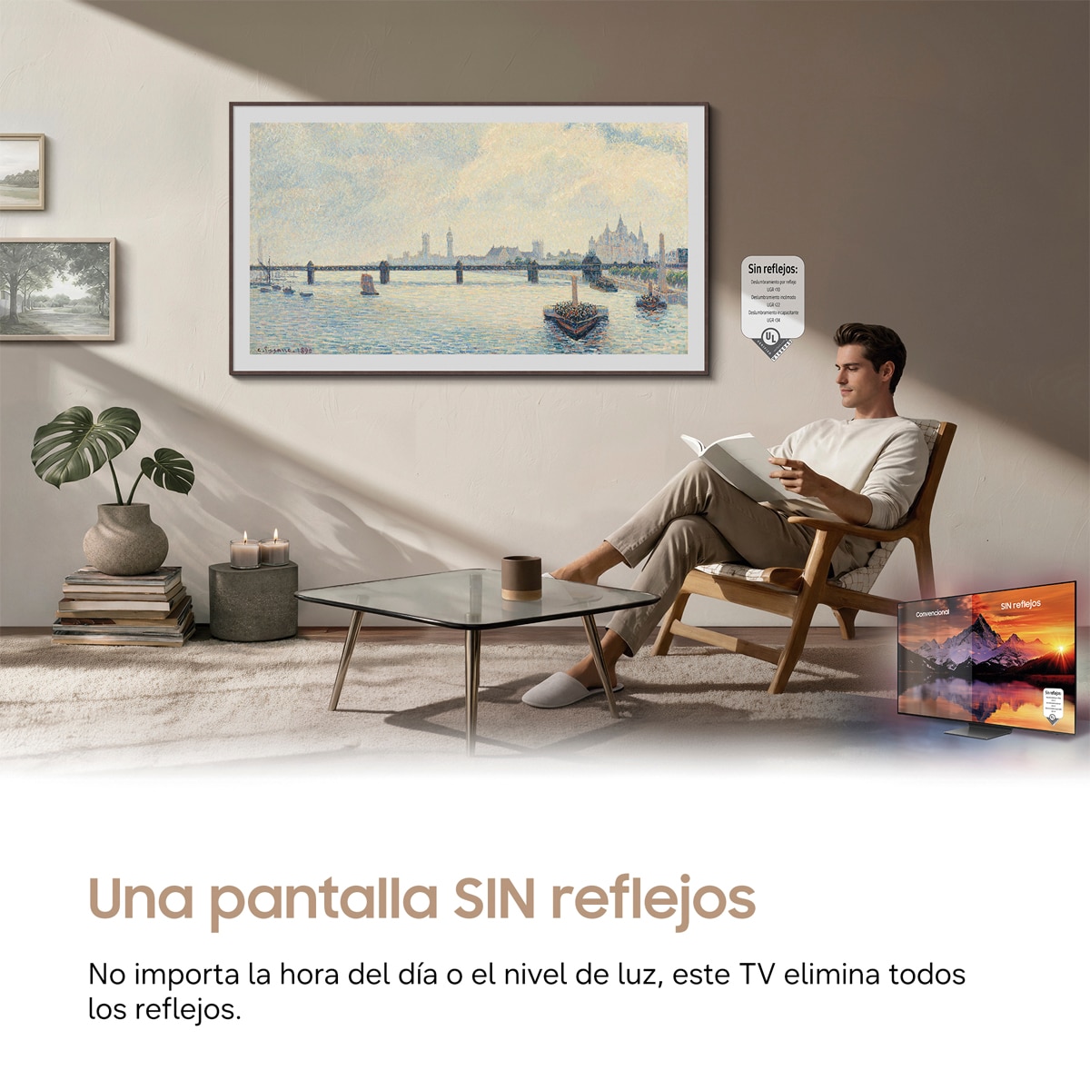 TV QLED 108cm( 43") Samsung The Frame TQ43LS03HEUXXC 4K Smart TV Vision AI SIN reflejos, Modo Arte y soporte incluido - Negro Negro-5