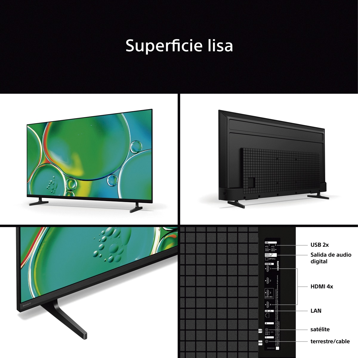 TV 43" Sony BRAVIA 2 II 43S25M2, UHD 4K HDR Direct LED, Dolby, Vision/Atmos, Google TV/Cast, Apple Airplay, Eco Dashboard, Game Menu, ideal PS5, 50 Hz Negro-7