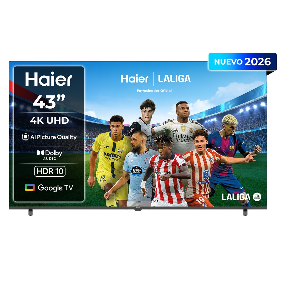 Imagen 0 de TV LED 108 cm (43") Haier K85 H43K85GUX 4K UHD, 60Hz, Google TV, HDR10, Dolby Audio, AIPQ (AI Picture Quality)