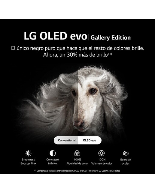 TV OLED 139 cm (55'') LG OLED55G26LA Evo Gallery Edition 4K SmartTV WebOS 22, HDR Dolby Vision, HDR10. Para colgar en pared con soporte incluido. - Negro Negro-3