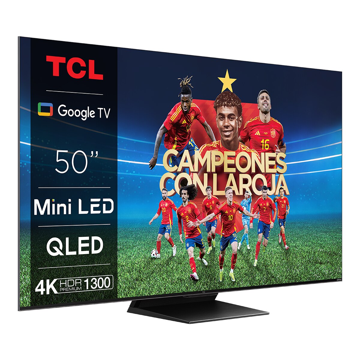 TV QD Mini LED 126 cm (50") TCL 50C805, 4K UHD 1300 nits, Smart Google TV Dolby Vision y Atmos, sonido Onkyo 2.1, Motion Clarity Pro de 144 Hz Titanio-1