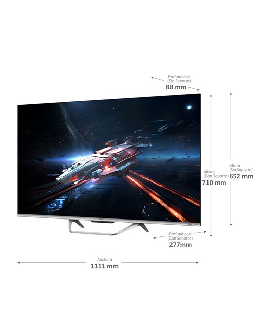 TV QLED 126 cm (50") Haier H50Q800UX, UHD 4K, Smart TV Google TV, Dolby Atmos Plata-4