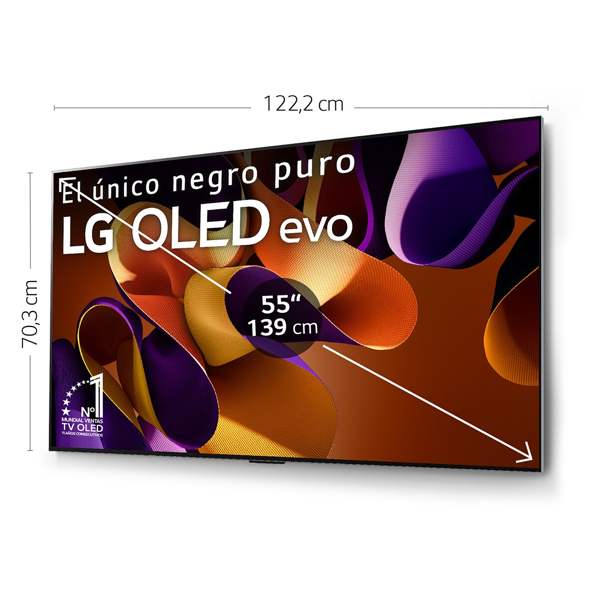 TV OLED evo* 139cm (55") LG OLED55G45LW 4K con Smart TV WebOS24 para instalar en pared con soporte incluido Negro / Plata-2
