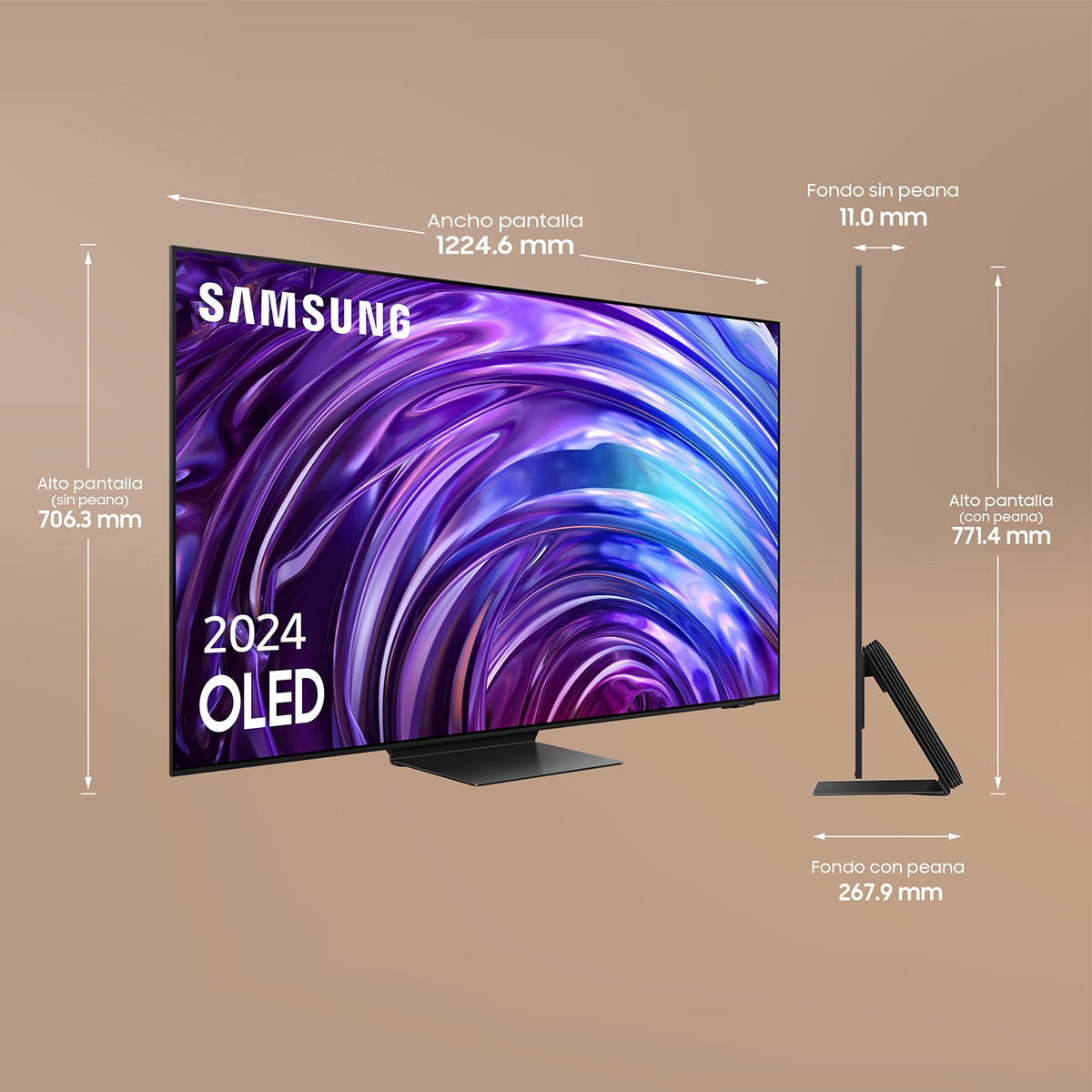 TV OLED 139 cm (55") Samsung TQ55S95DATXXC 4K AI Upscalling con Inteligencia Artificial Smart TV Negro-3