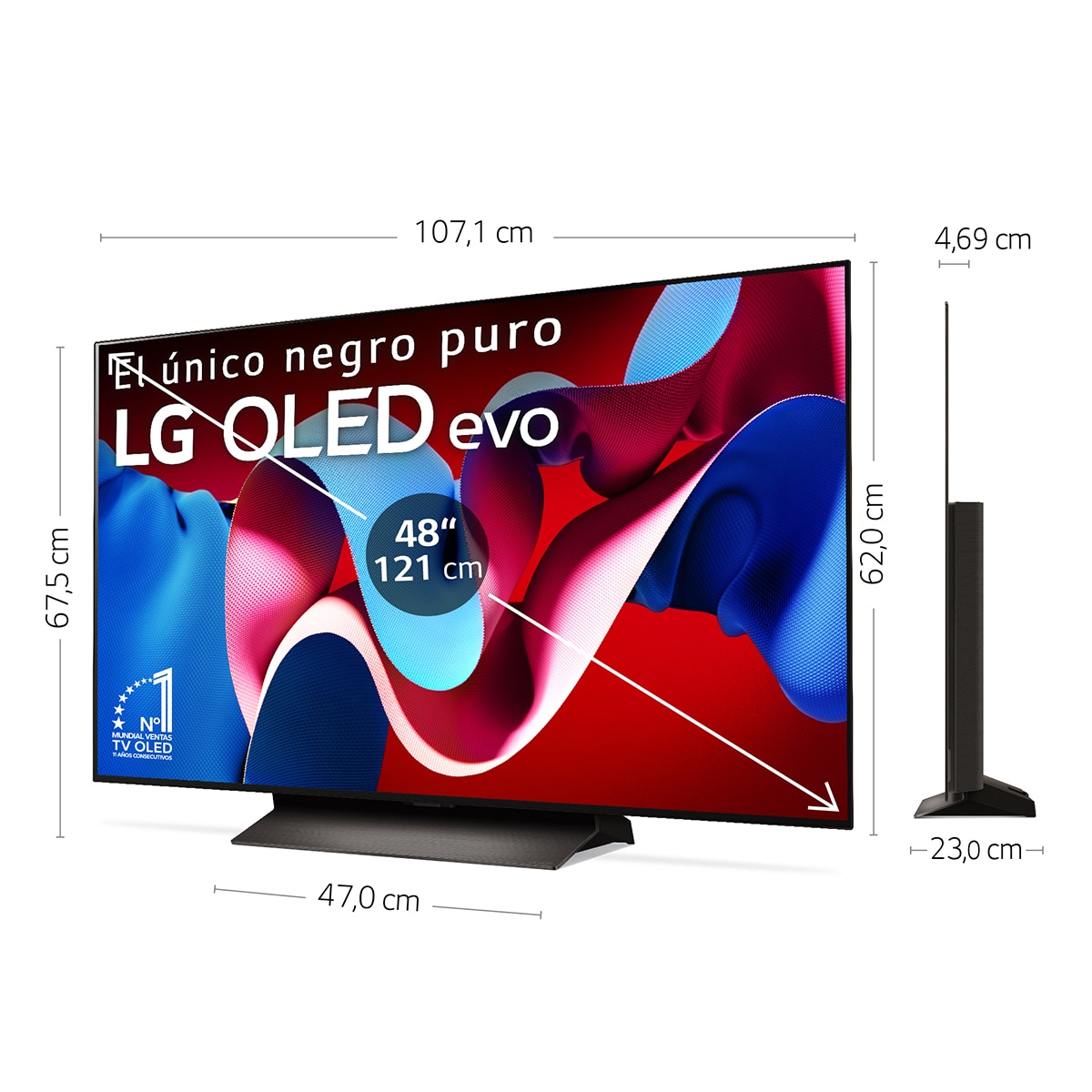 TV OLED 121cm (48") LG OLED48C46LA 4K con Smart TV WebOS24 Negro / Marrón-2