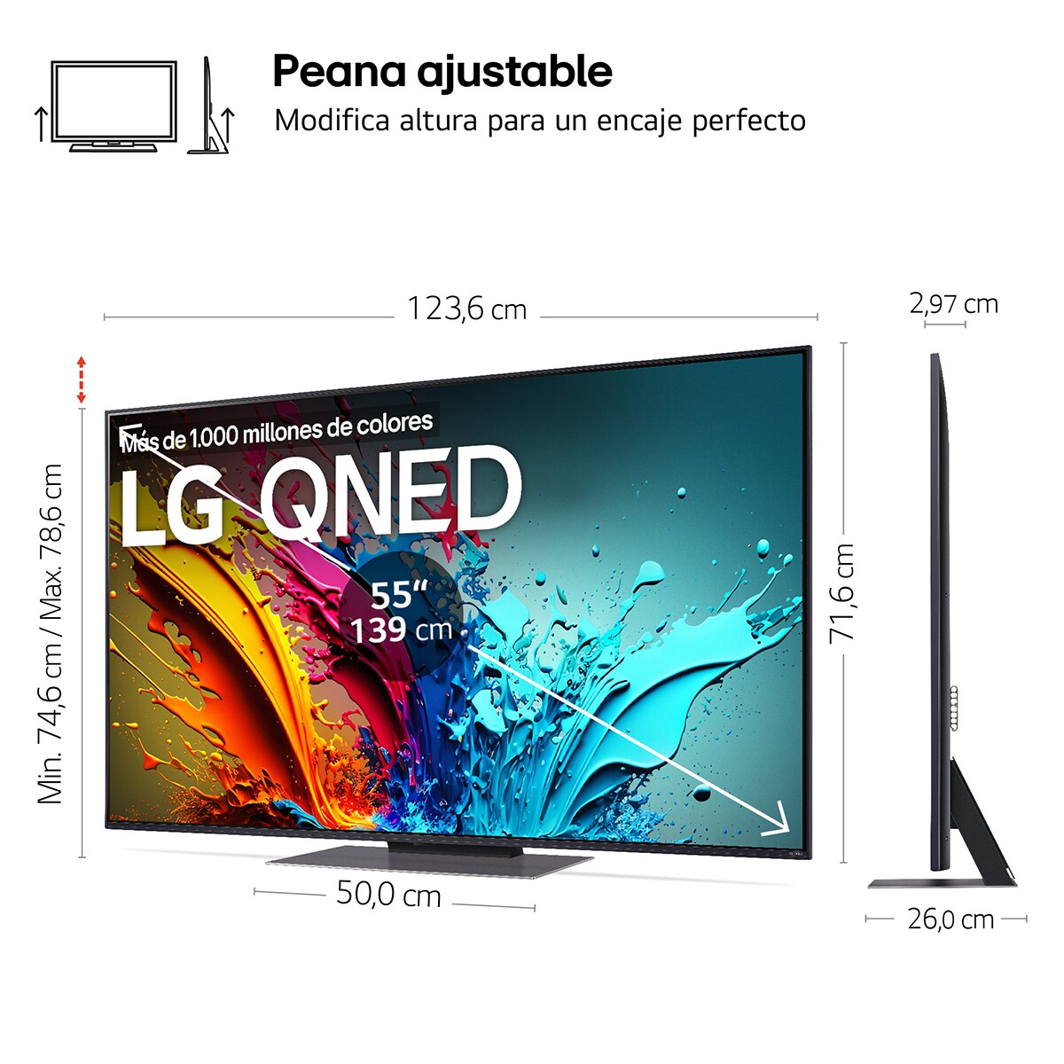 TV QNED 139cm (55") LG 55QNED86T6A 4K con Smart TV WebOS24 Negro / Azul-2