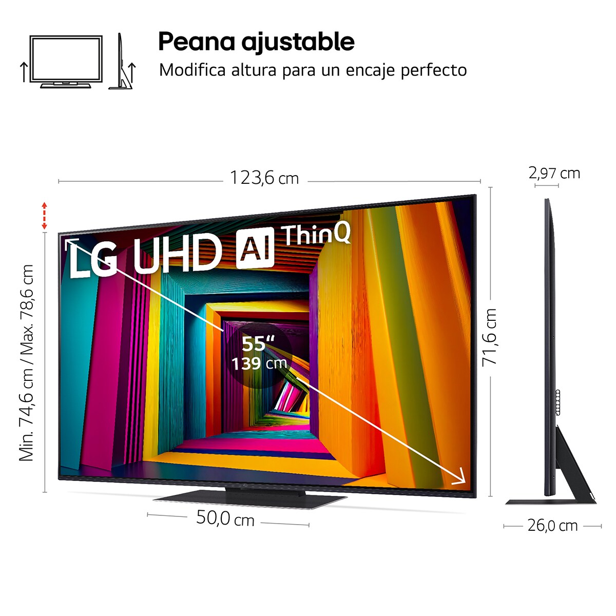 TV LED 139cm (55") LG 55UT91006LA UHD 4K con Smart TV WebOS24 Negro / Azul-2