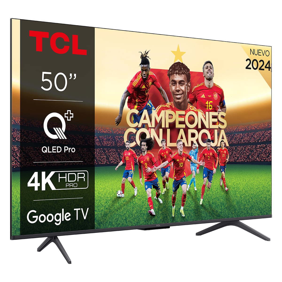 TV QLED Pro 127cm (50") TCL 50C655, 4K Ultra HD, Smart TV Google TV, compatible con Google Assistant Titanio-1