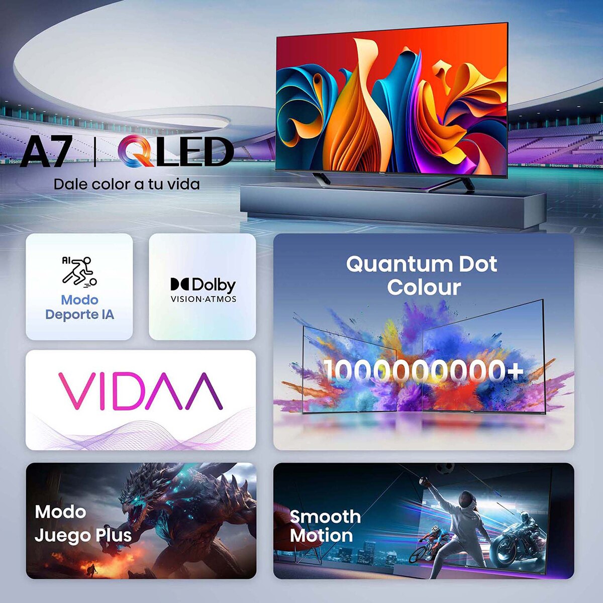 TV QLED 127cm (50") Hisense 50A7NQ UHD 4K Smart TV Gris carbón-11