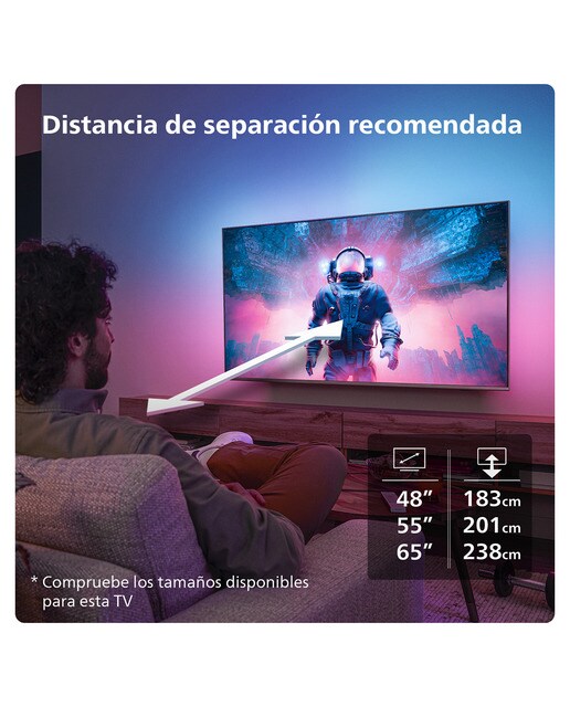 TV OLED 121cm (48") Philips Ambilight 48OLED819 UHD4K, Dolby Vision y Dolby Atmos, Google TV, Smart TV Cromado-15