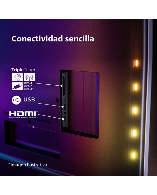TV LED 139cm (55") Philips Ambilight The One 55PUS8919 UHD 4K, Dolby Vision y Dolby Atmos, Titan OS, Smart TV Gris Antracita-11