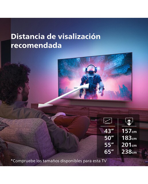TV LED 139cm (55") Philips Ambilight The One 55PUS8919 UHD 4K, Dolby Vision y Dolby Atmos, Titan OS, Smart TV Gris Antracita-12