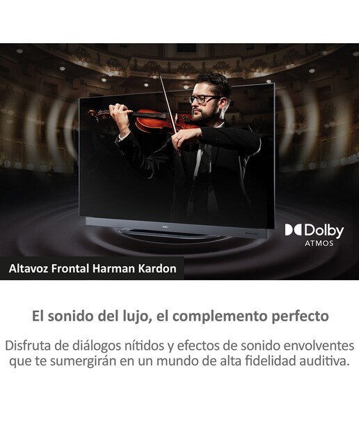 TV OLED 140cm (55") Haier H55C900UX C90 Series, UHD 4K, Smart Google TV, Dolby Vision, Harman Kardon - Plata Plata-8