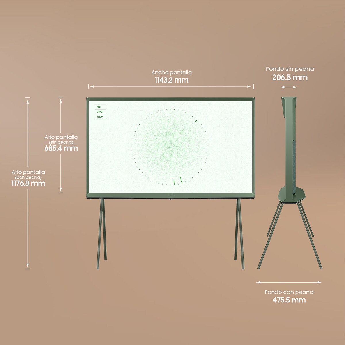 TV QLED 125 cm (50") Samsung The Serif TQ50LS01DB UHD 4K Display Mate, Smart TV Verde Bosque-3