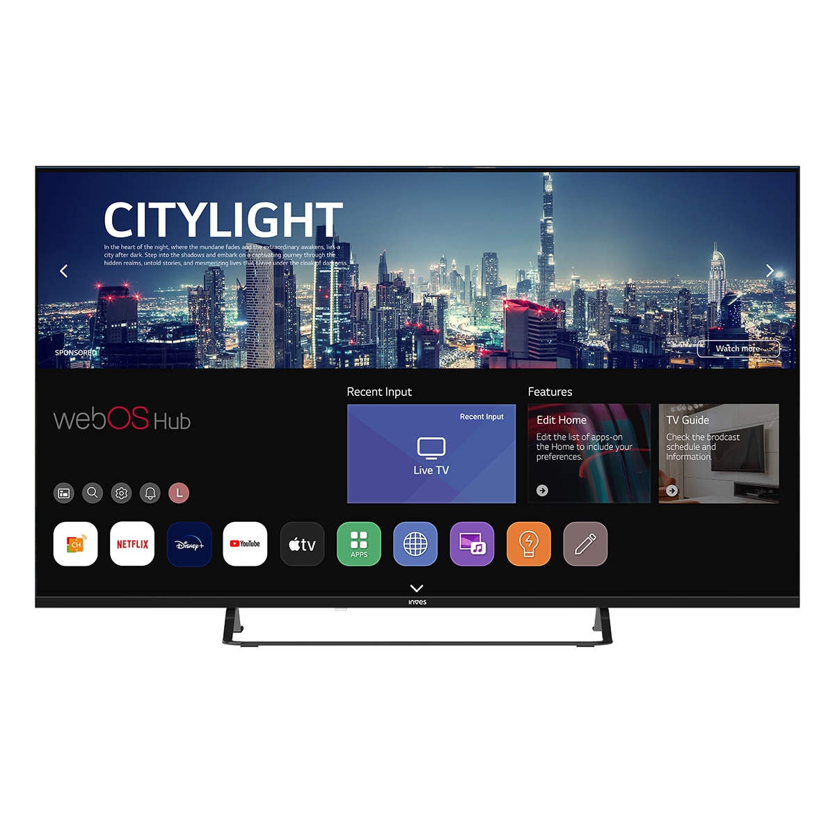 TV QLED 127cm (50") Inves LED-50QLEDWBS, UHD 4K, Smart TV webOS Negro-1