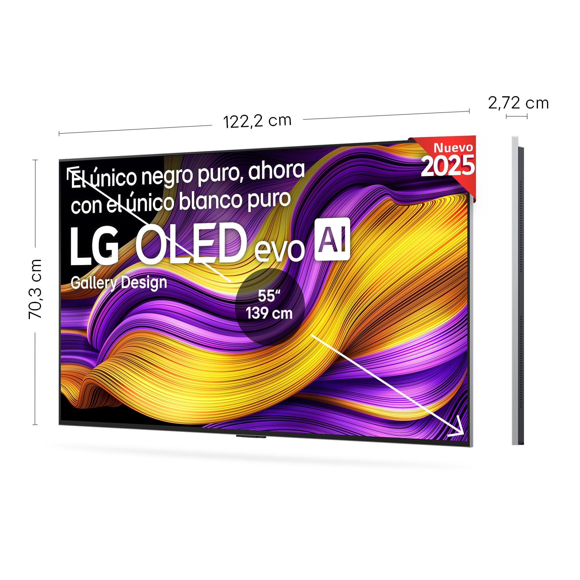 TV OLED evo AI G5 139cm (55") LG OLED55G55LW, Smart TV 4K, soporte pared incluido Negro-3