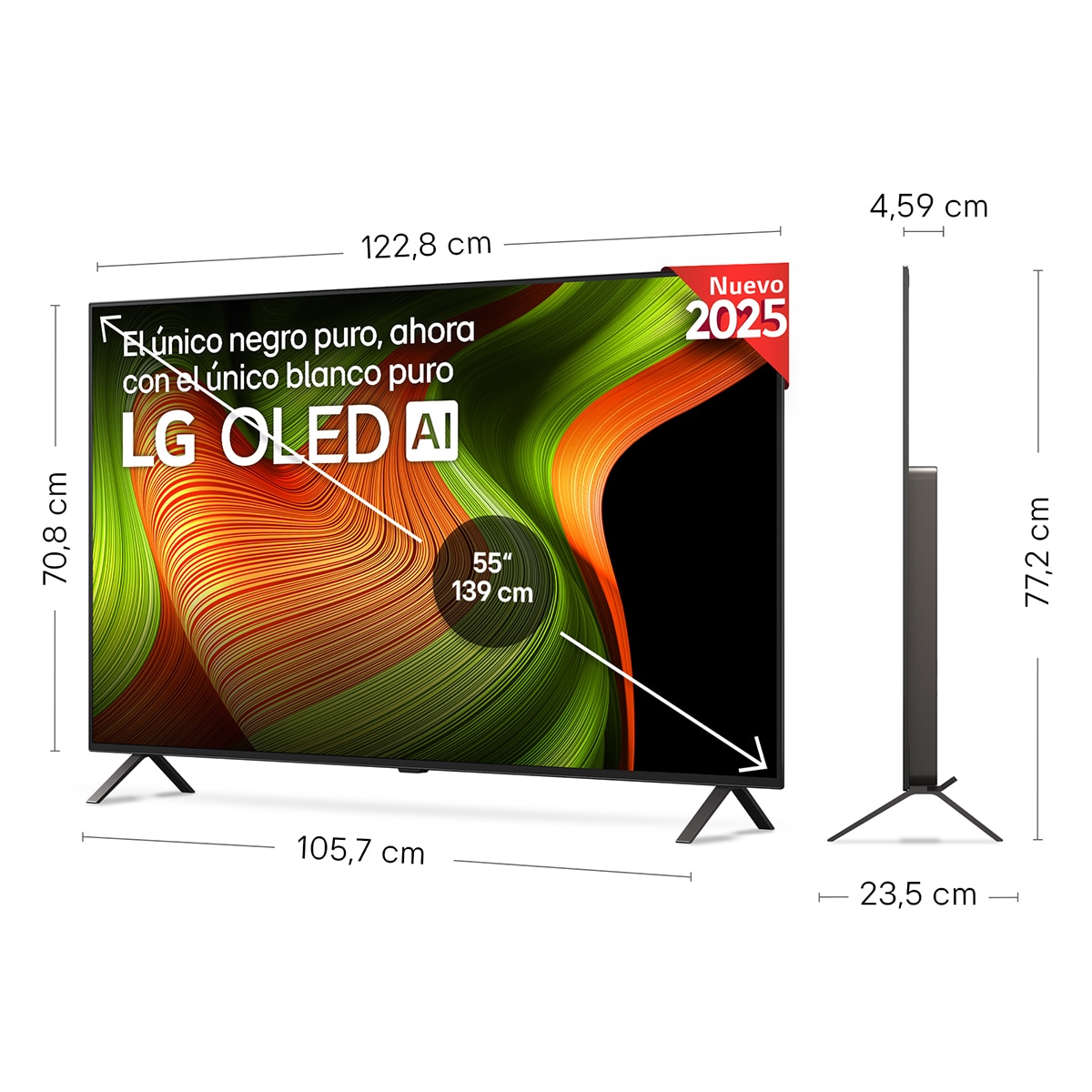 TV OLED AI B5 139cm (55") LG OLED55B56LA, Smart TV 4K Marrón oscuro-2