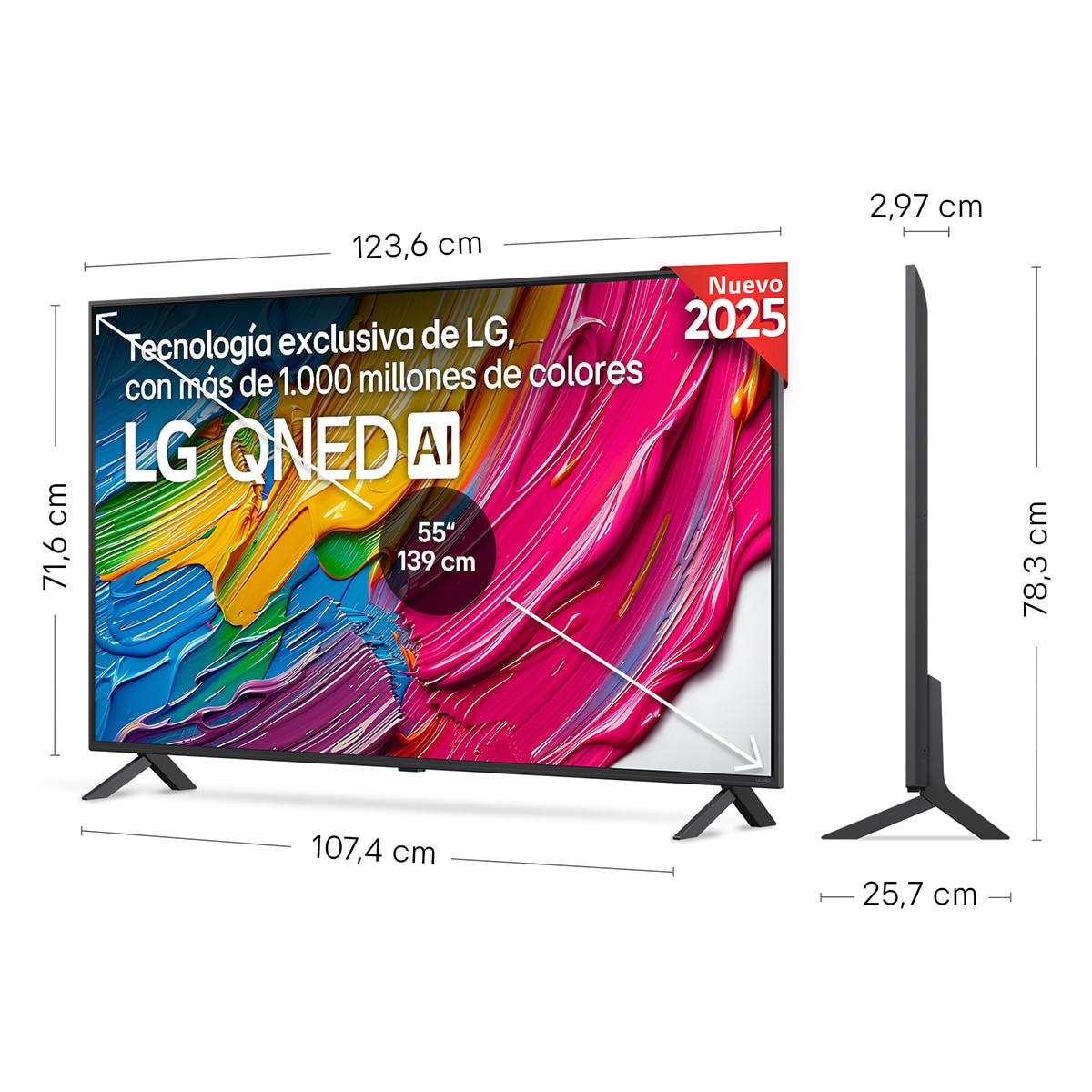 TV QNED AI 139cm (55") LG 55QNED80A6A, 4K Smart TV Negro-2