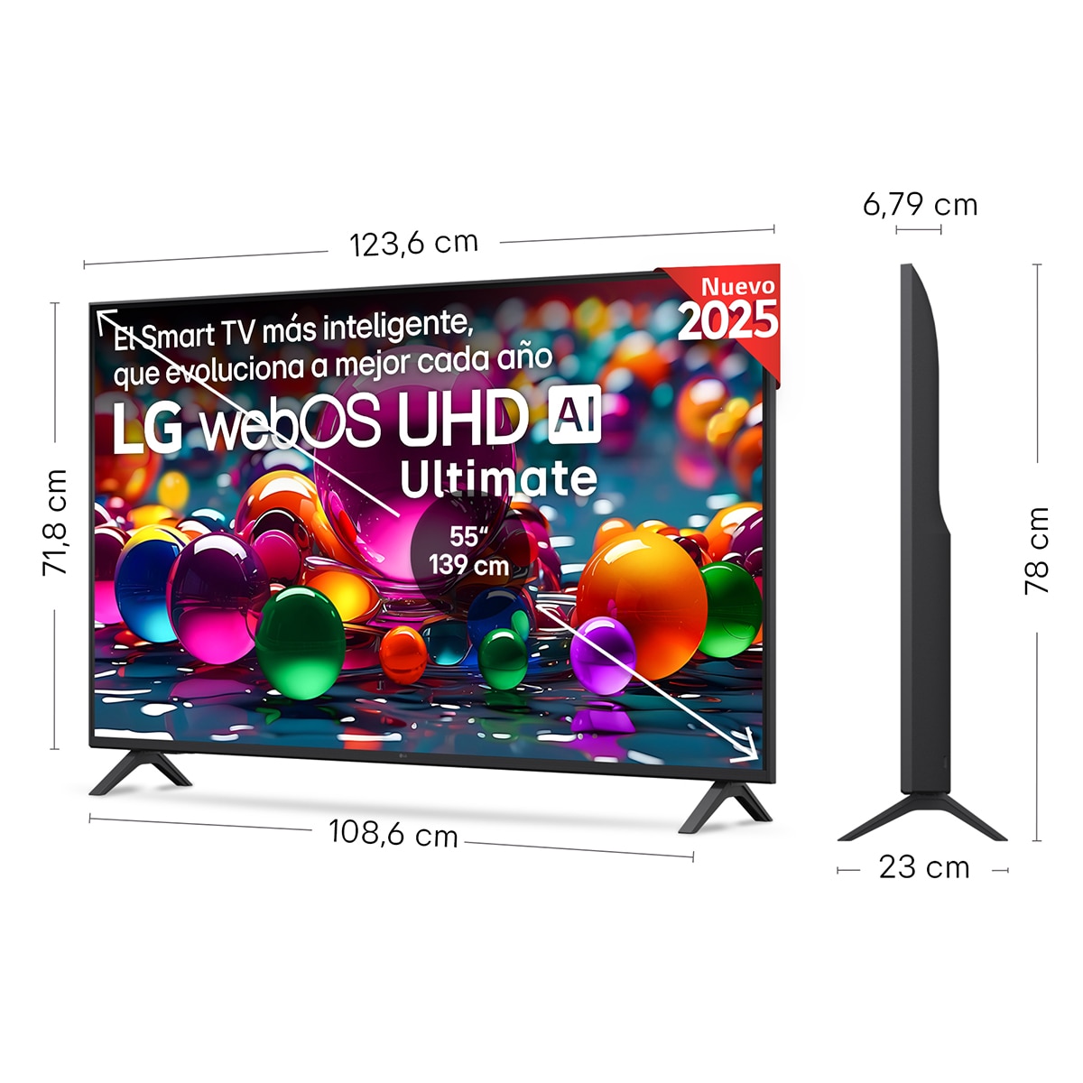 TV LED 139cm (55") LG UHD Ultimate AI 55UA75006LA, 4K Smart TV Negro-2