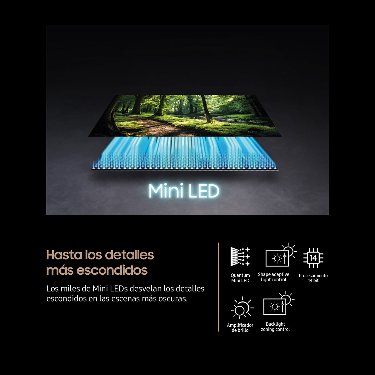 TV Neo QLED MiniLED 139cm (55") Samsung TQ55QN80FAUXXC 4K MiniLED Vision AI Smart TV Plata-5