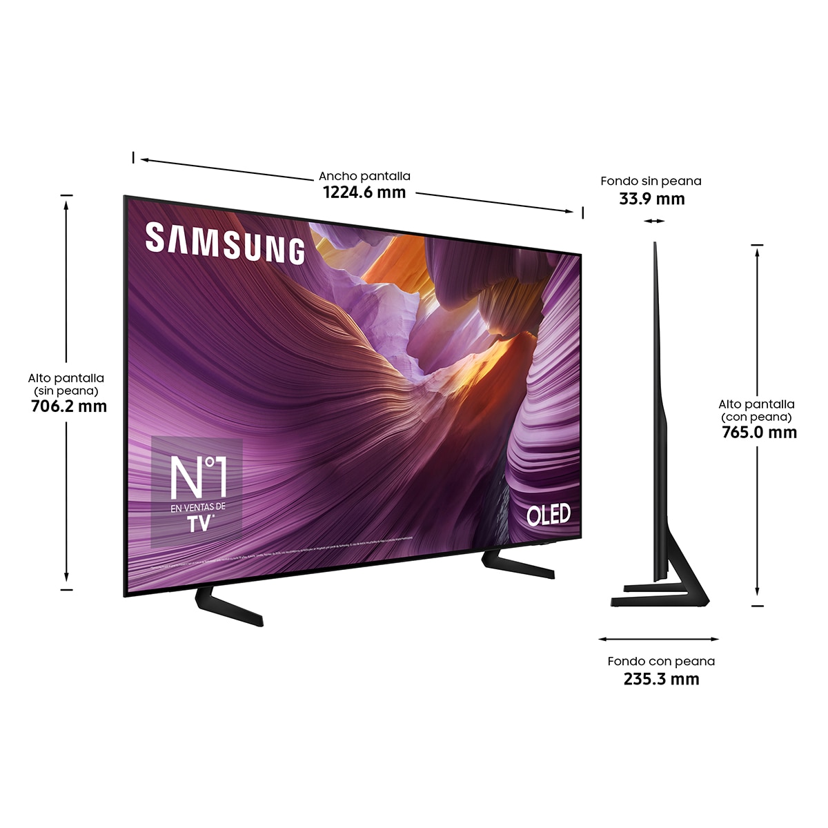 TV OLED 139cm (55") Samsung TQ55S85FAUXXC 4K Vision AI PANTONE Smart TV Negro-2