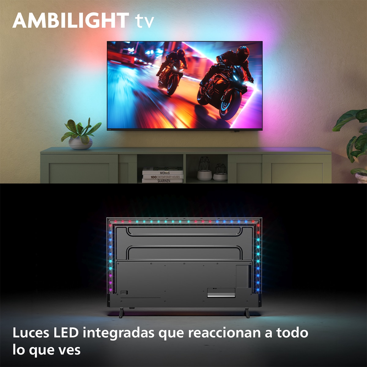 TV QD-MiniLED 139 cm (55") Philips Ambilight 55MLED920/12 UHD 4K, Dolby Vision y Dolby Atmos, Titan OS, Smart TV Negro-5