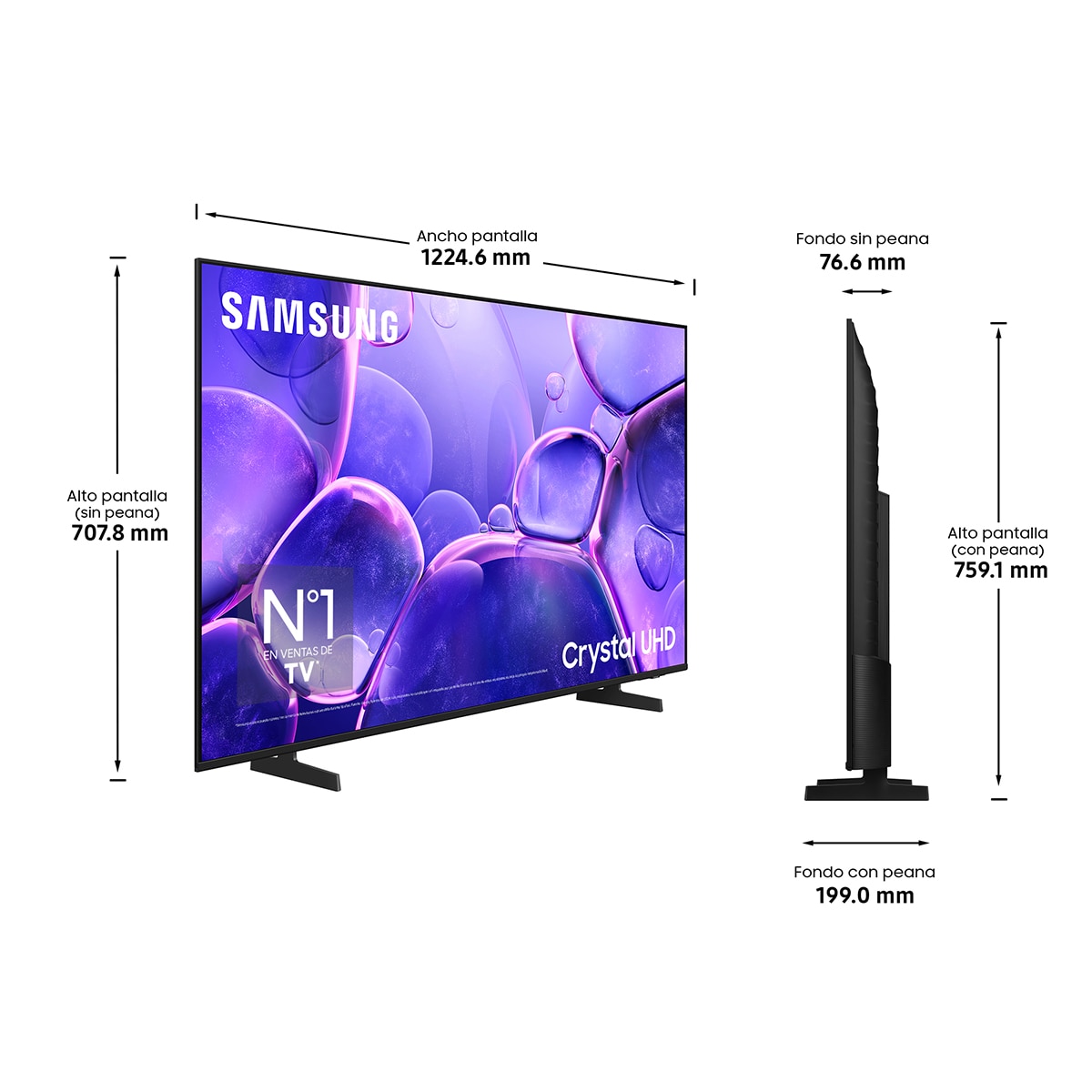 TV LED 139cm (55") Samsung Crystal TU55U8075FUXXC 4K Smart TV Negro-2