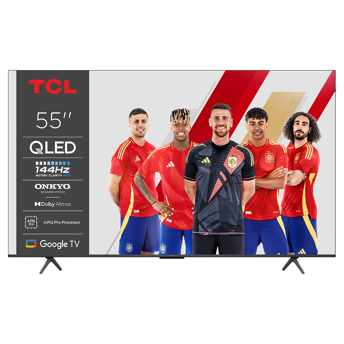 TV QLED 139,7 cm (55") TCL 55P8K, 4K HDR Ultra HD, Smart TV by Google TV, control por voz, compatible con Google Assistant, Google Cast Titanio-1