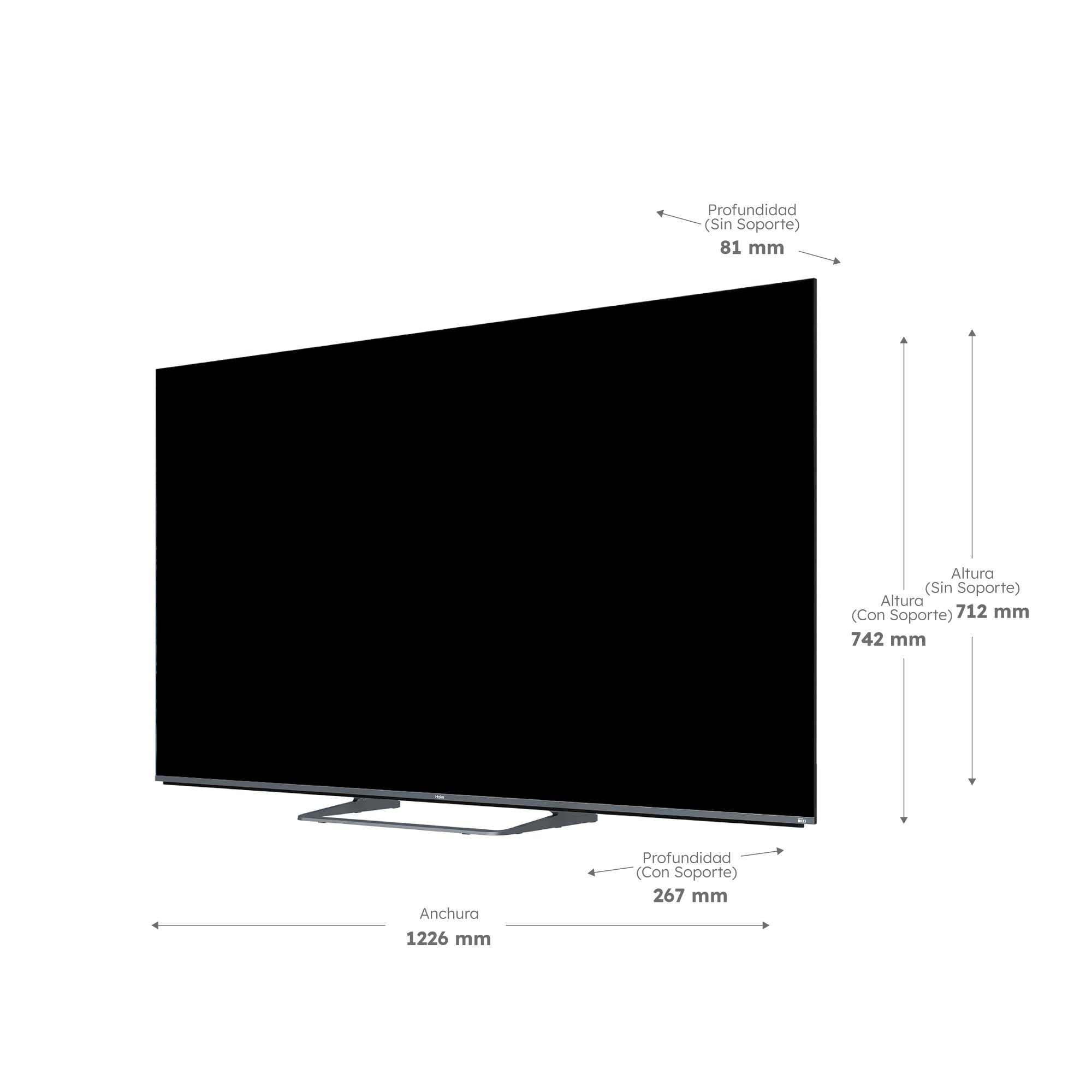 TV MiniLED 139 cm (55") Haier H55M80FUX UHD 4K, Peana Central, Smart Google TV, HDR10, Sonido KEF 2.1 Silver-3