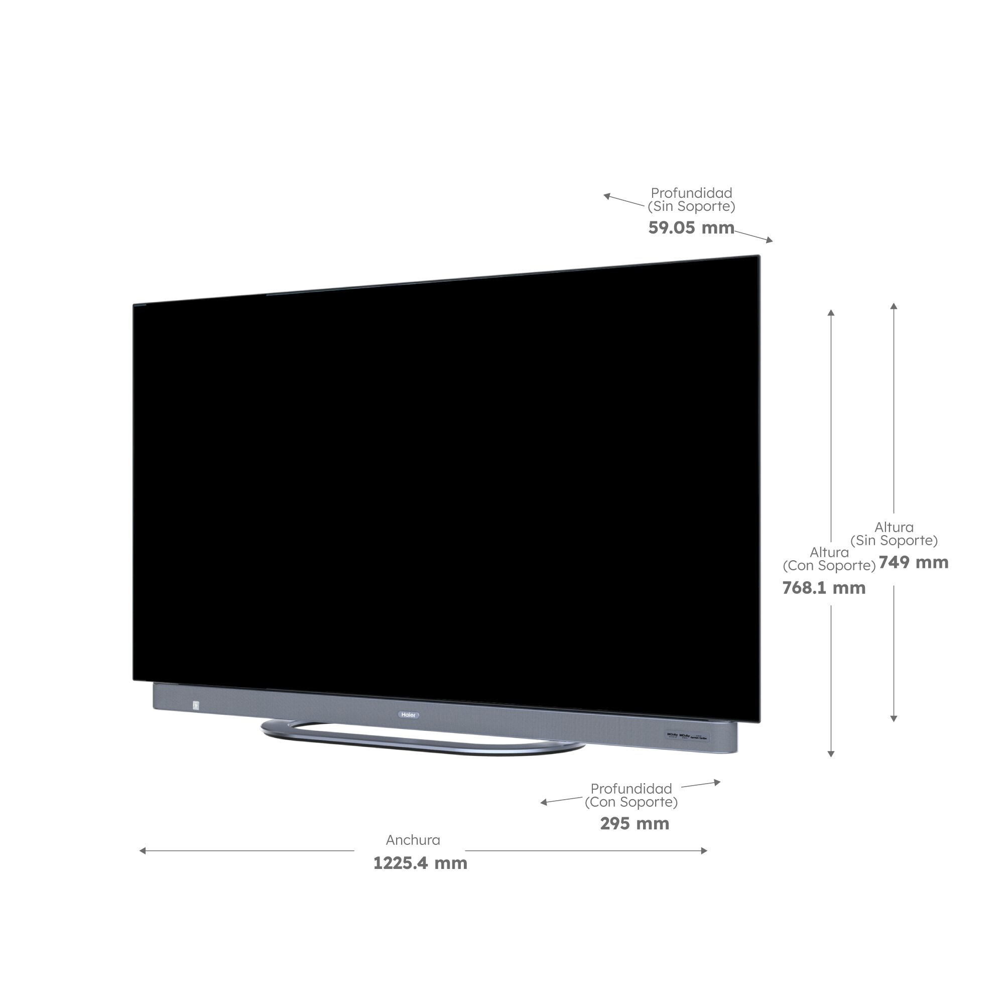 TV OLED 139 cm (55") Haier H55C95EUX UHD 4K, Smart Google TV, HDR10+, Dolby Vison, Dobly atmos con Harman Kardon, 144Hz Metálico-2