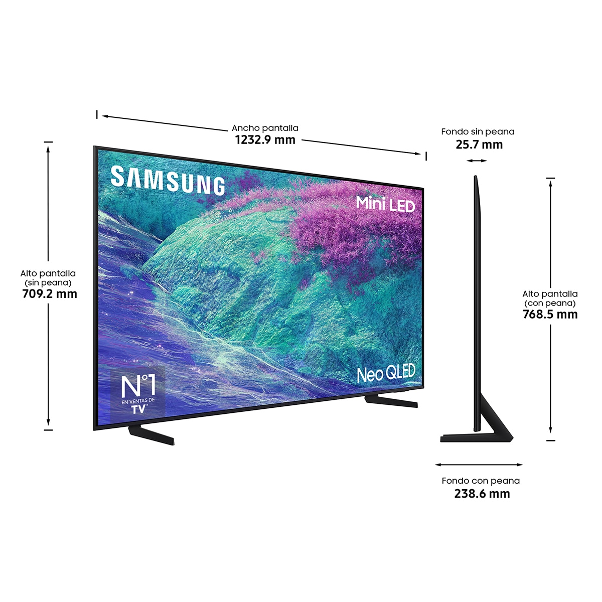 TV Neo QLED Mini LED 138cm (55") Samsung QN1EF, UHD 4K, AI Upscaling Pro con Inteligencia Artificial, Smart TV Negro-2