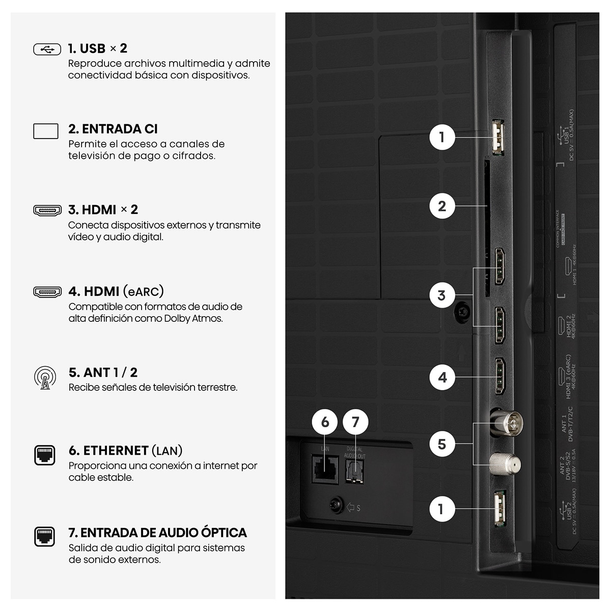 TV HI-QLED 55" (139 cm) Hisense 55A7S UHD 4K Smart TV con IA Gris carbón-13