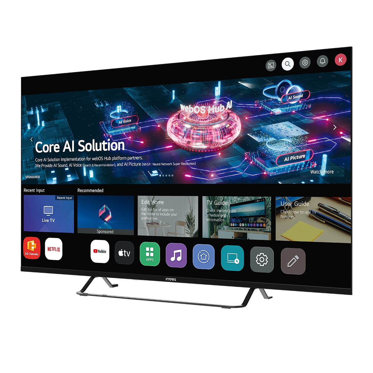 TV QLED 127cm (50") Inves QLED-506WBS, UHD 4K Smart TV Negro-2