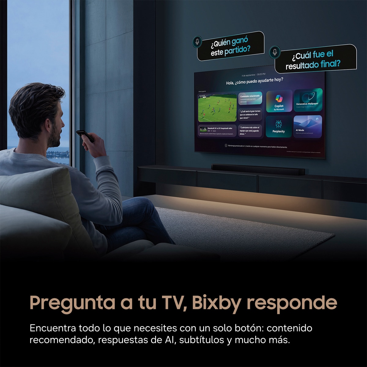 TV OLED 138cm (55") Samsung TQ55S95HFTXXC 4K Smart TV SIN reflejos con Vision AI. 165Hz Ultimate Gaming Pack Negro-4