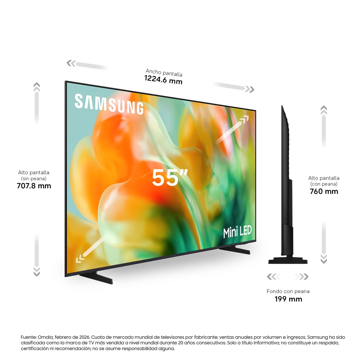 TV Mini LED 138cm (55") Samsung TU55M80HAUXXC 4K Smart TV con Vision AI 144Hz Negro-2