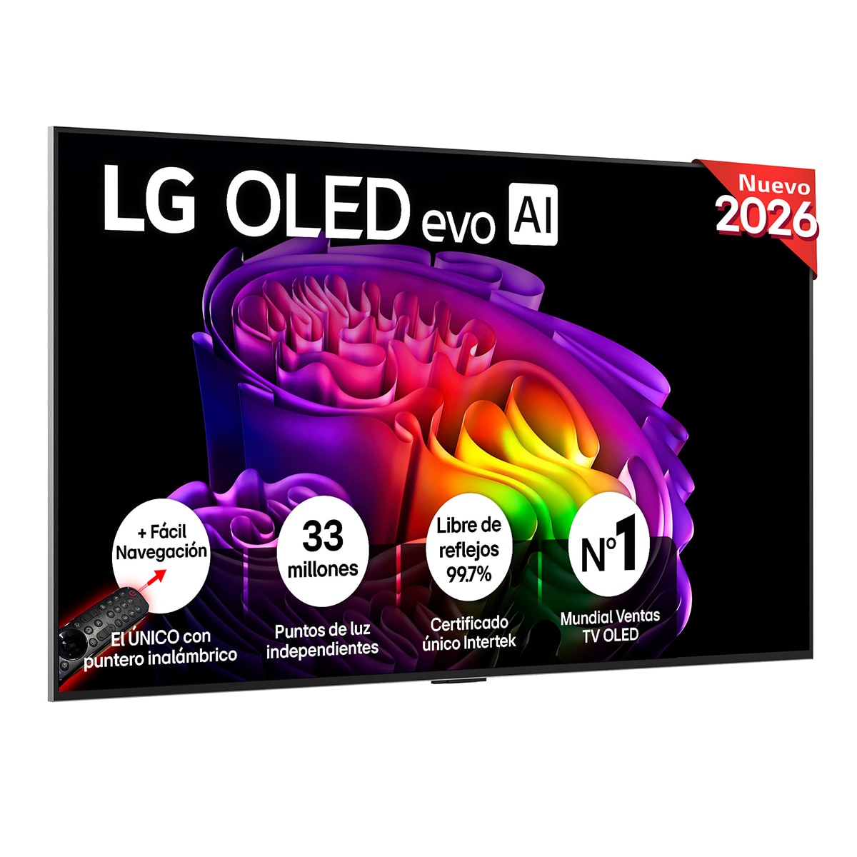 Imagen 0 de TV OLED evo 139 cm (55") LG OLED55G68LW 4K, Smart TV, AI, G6, soporte pared incluido Gris oscuro / Negro