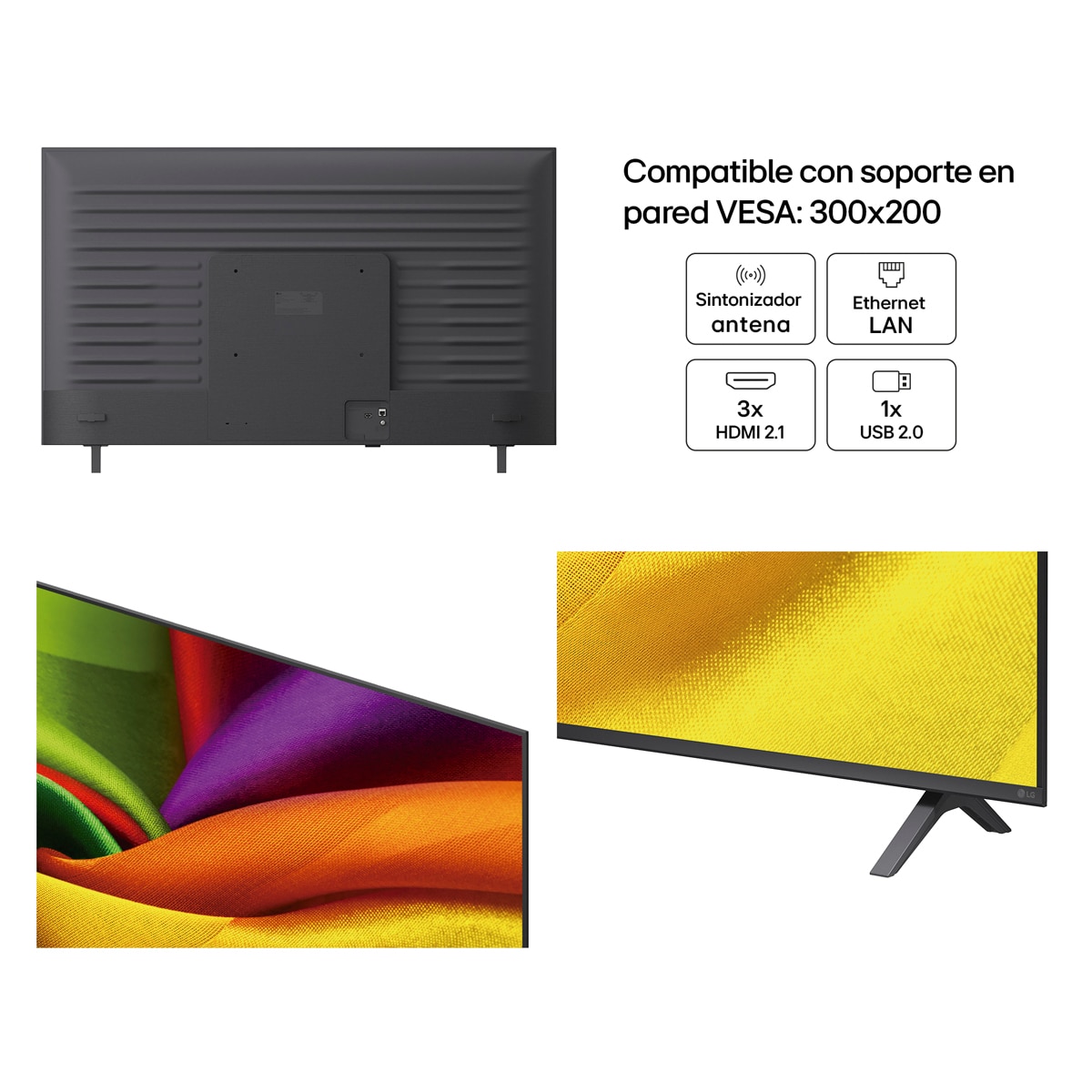 Smart TV LG NANO 4K UHD AI NU90 139 cm (55") 55NU900B6LA 4K 2026 Gris oscuro / Negro-3