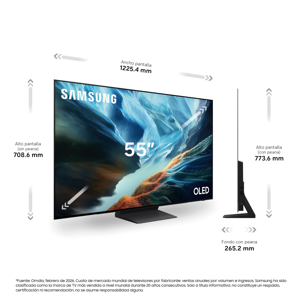 TV OLED 138cm (55") Samsung TQ55S93HAEXXC 4K Smart TV SIN reflejos con Vision AI. 165Hz Ultimate Gaming Pack Negro-2