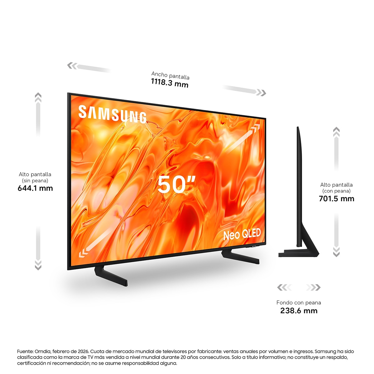 TV Neo QLED Mini LED 127cm (50") Samsung TQ50QN73HAUXXC 4K Smart TV con Vision AI Football Mode Negro-2