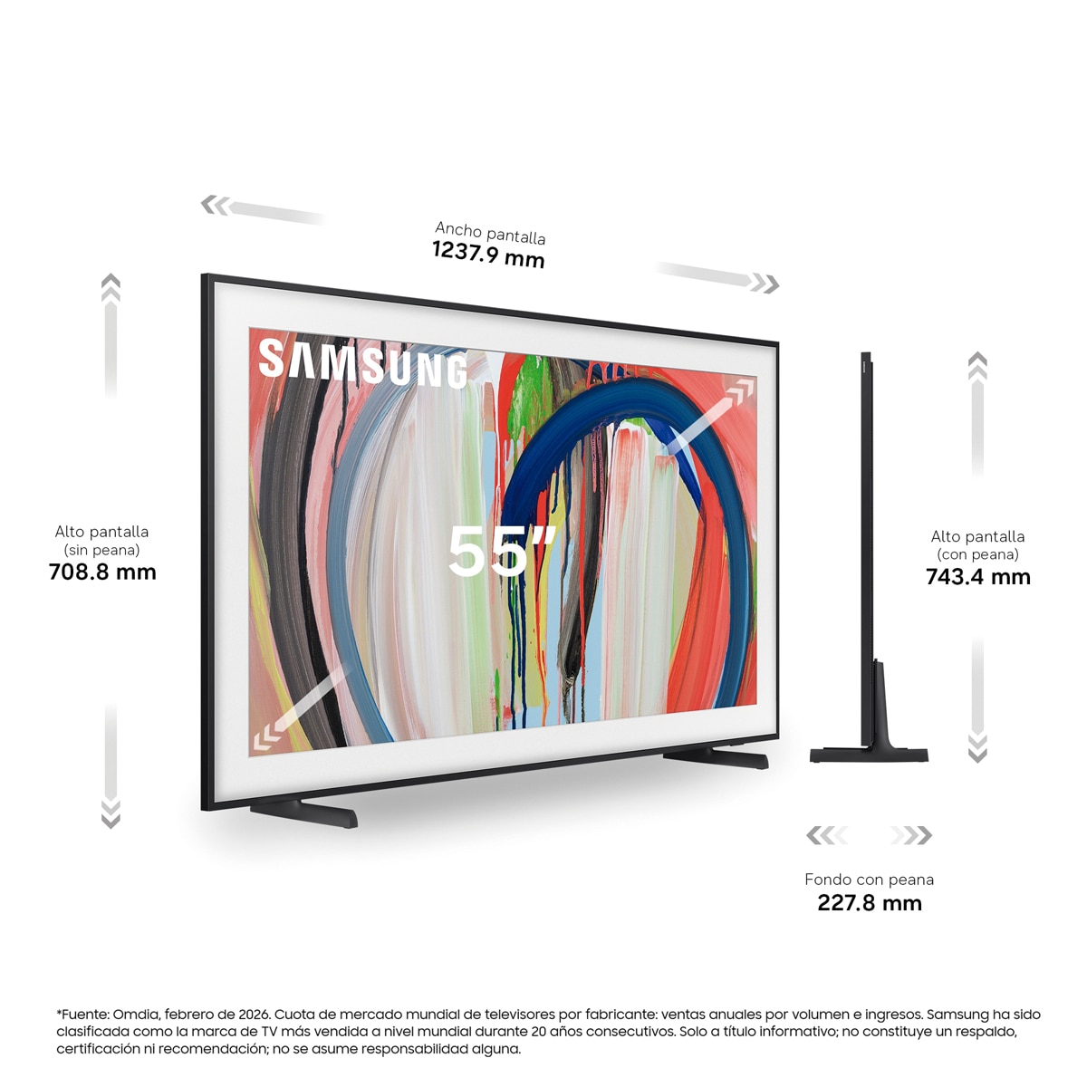 TV QLED 138cm( 55") Samsung The Frame TQ55LS03HAUXXC 4K Smart TV Vision AI SIN reflejos. Modo Arte y soporte incluido Negro-2