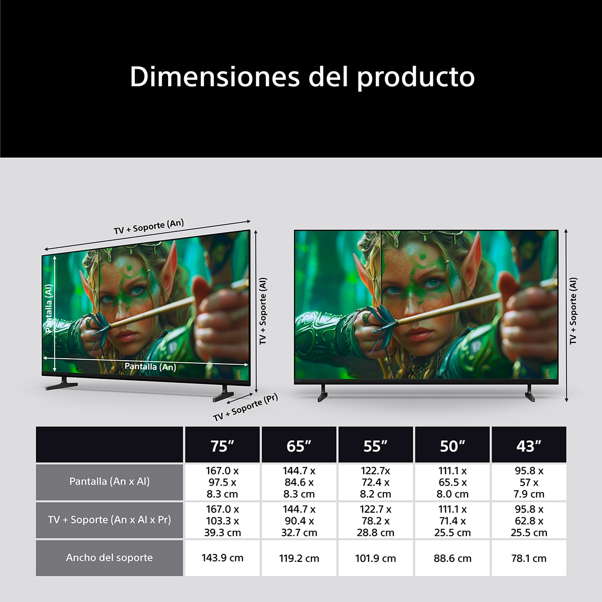TV 50" Sony BRAVIA 2 II 50S25M2, UHD 4K HDR Direct LED, Dolby, Vision/Atmos, Google TV/Cast, Apple Airplay, Eco Dashboard, Game Menu, ideal PS5, 50 Hz Negro-6